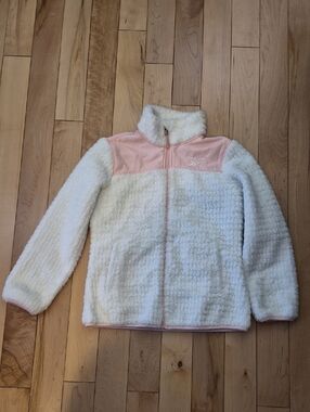 Girls Size 10/12 Reebok White and Blush Zip-Up Jacket